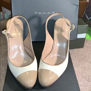 Tan and brown, Tahari shoes, size 10